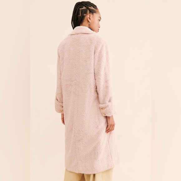 Free People Women’s Cuff It Coat Pink Size Medium NWOT - Picture 2 of 8